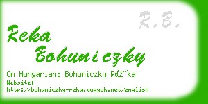 reka bohuniczky business card